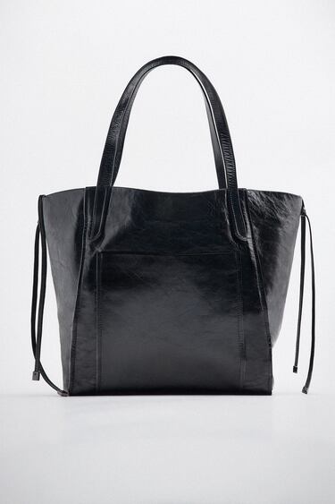 Image 0 of MAXI LEATHER TOTE BAG from Zara