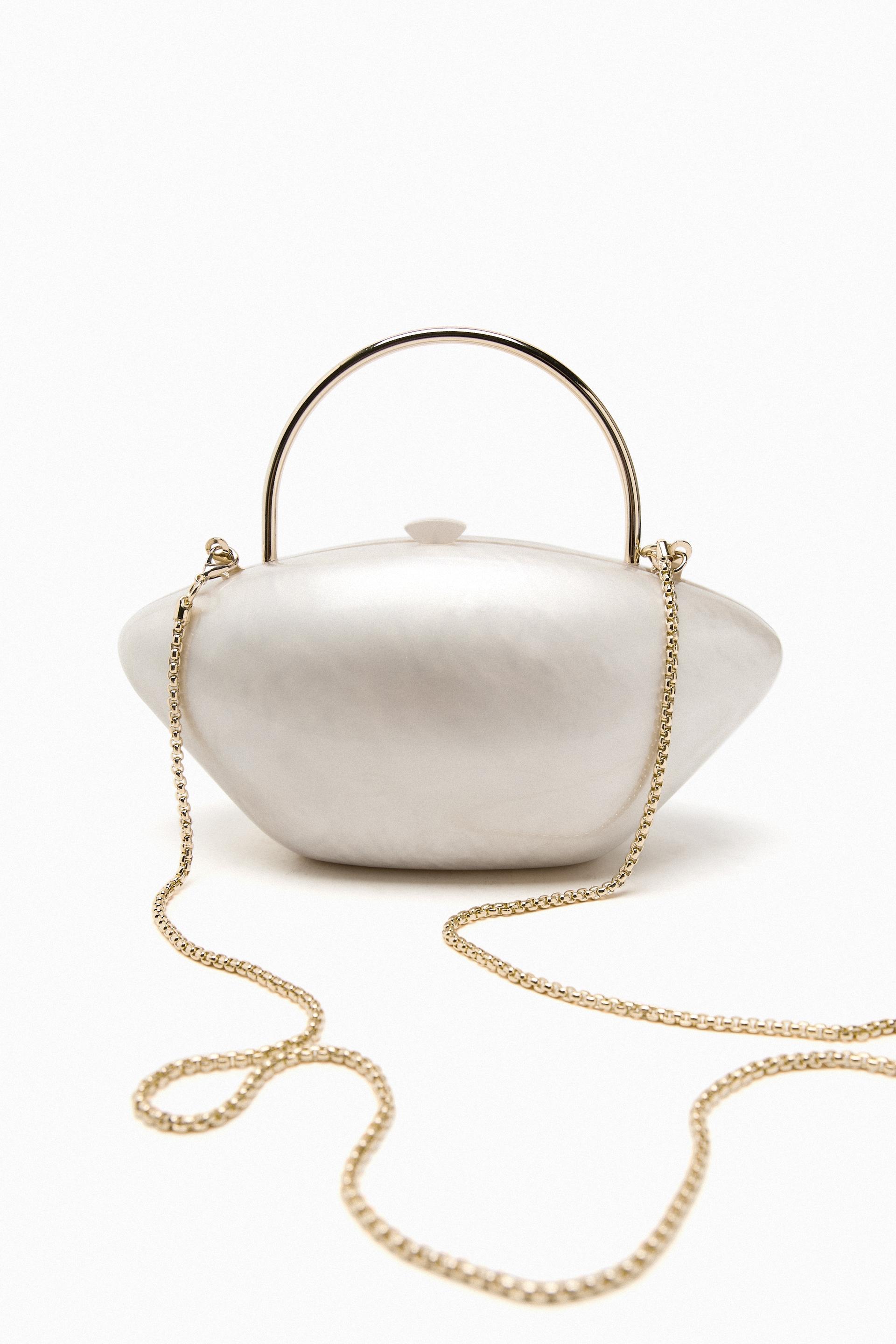 Zara white clutch Outlet