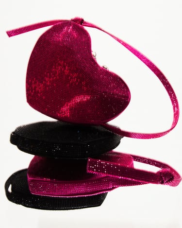 Image 0 of RHINESTONE HEART SHOULDER BAG from Zara