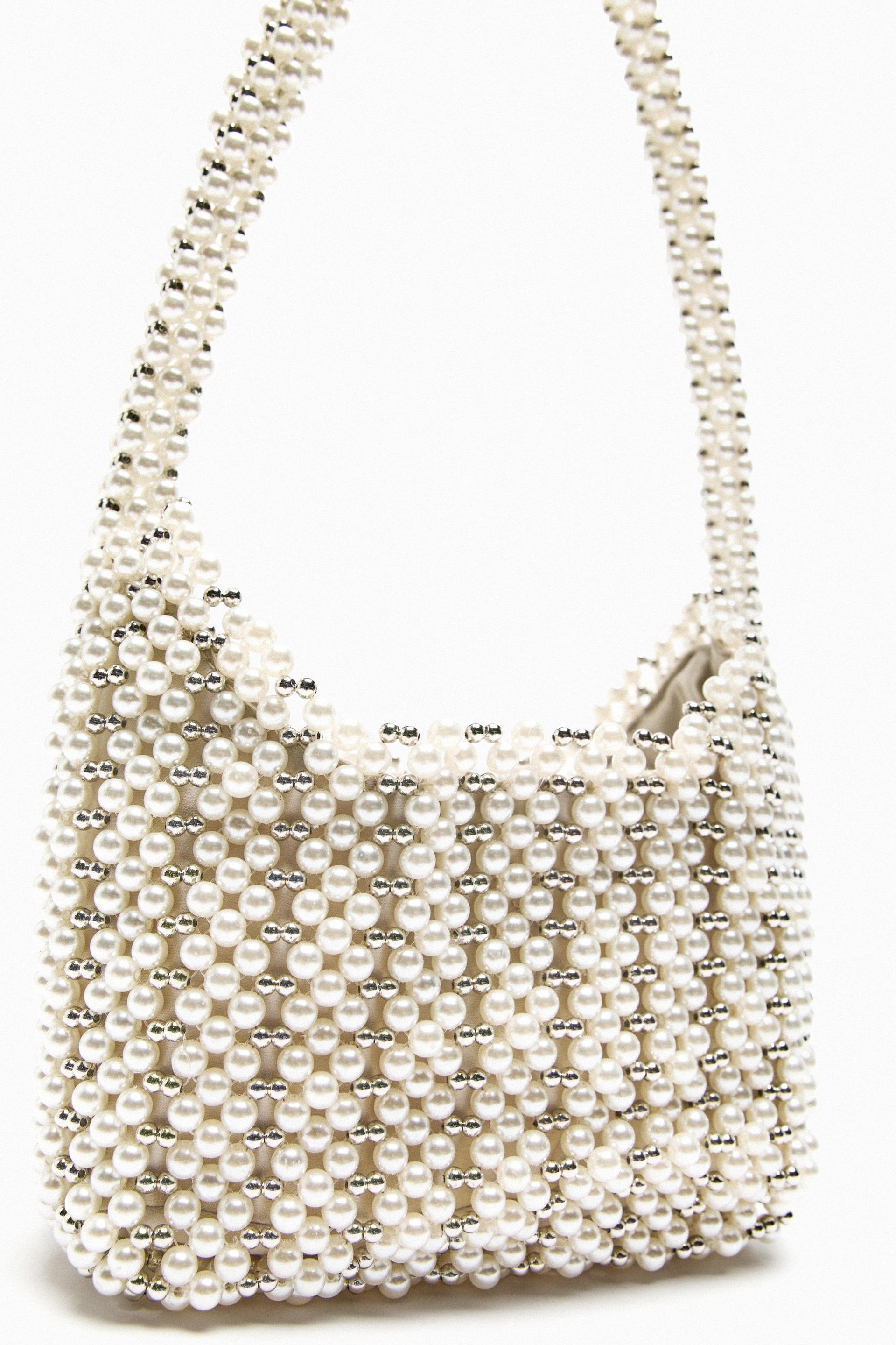 Zara white pearl bag Clearance