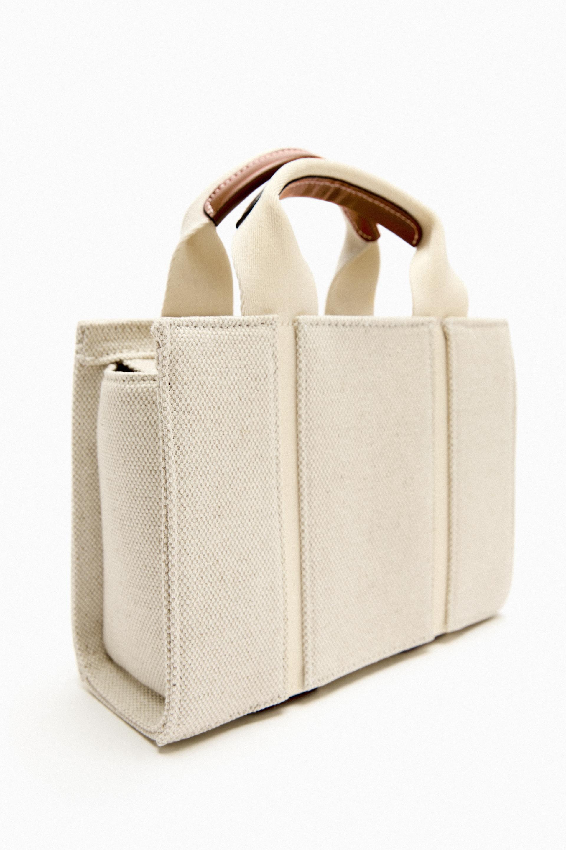 Zara canvas handbags & purses Clearance