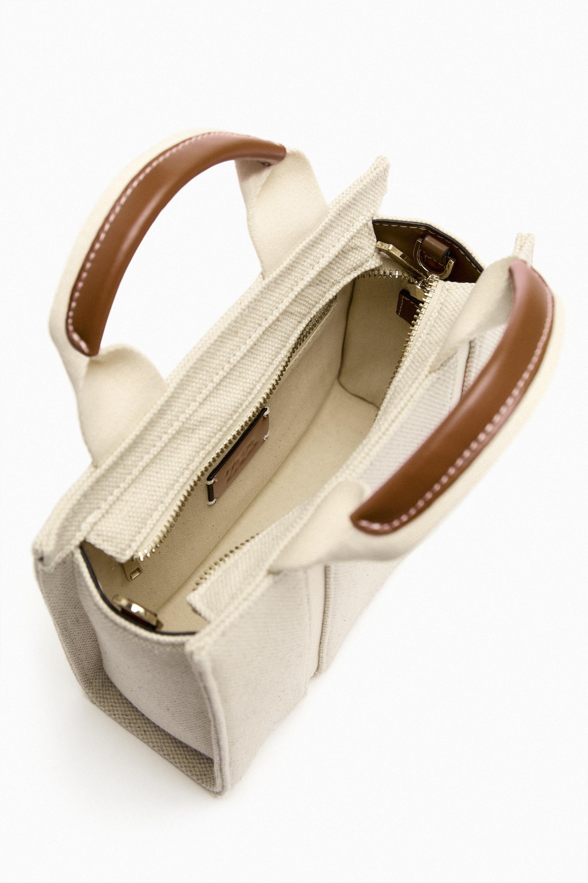 Zara canvas handbags & purses Clearance