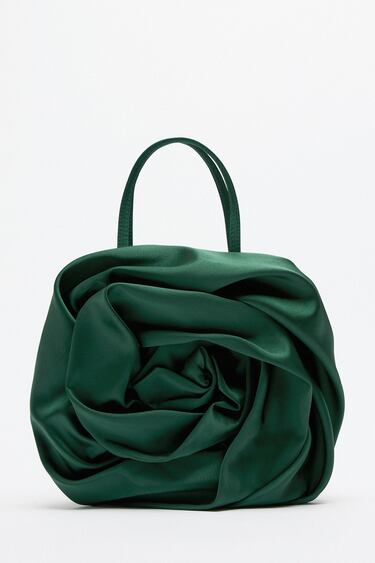 Image 0 of SATIN EFFECT FLOWER BAG from Zara