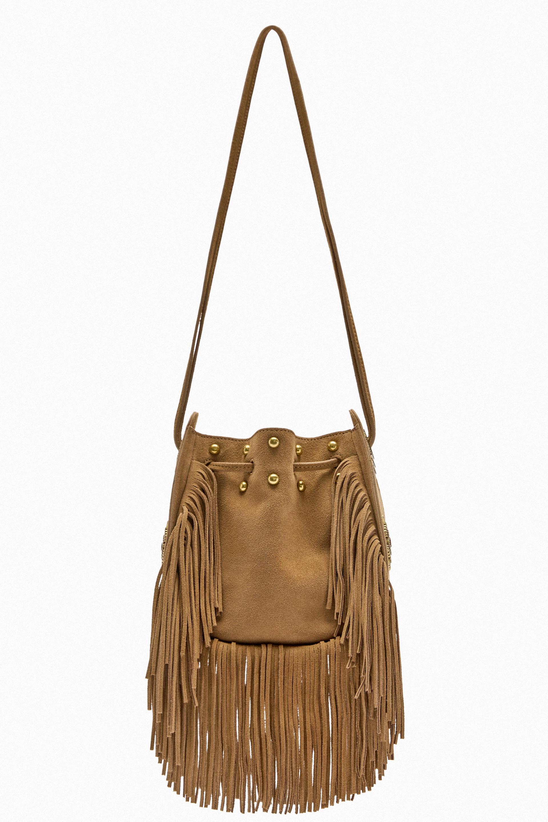 Zara brown suede bag Clearance