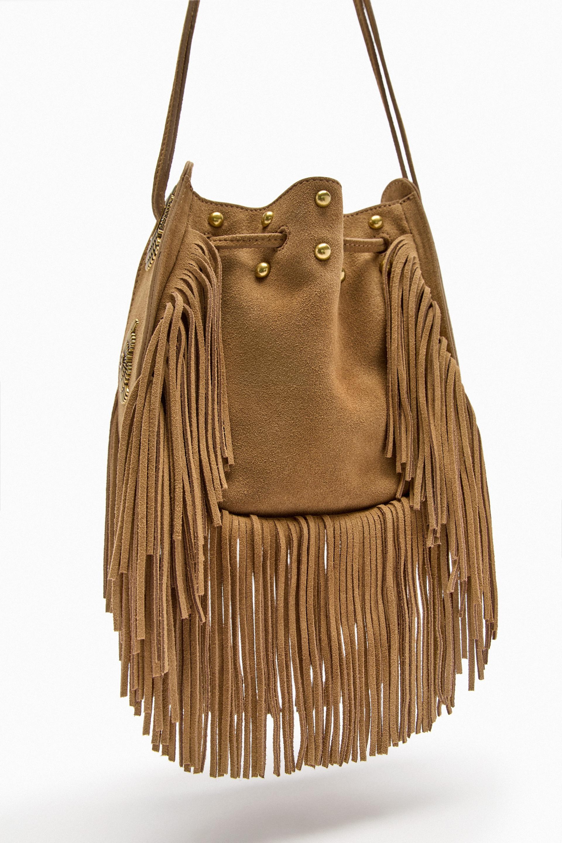 Zara brown suede bag Clearance