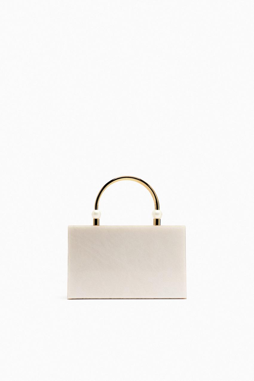 Zara white clutch bag Clearance