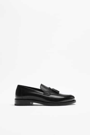 Image 0 of TASSELED LEATHER LOAFERS from Zara