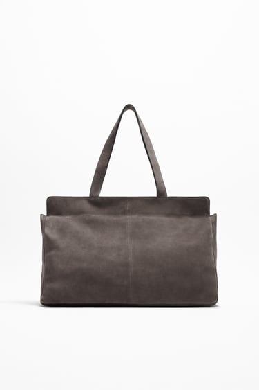 Image 0 of SUEDE BOWLING BAG from Zara