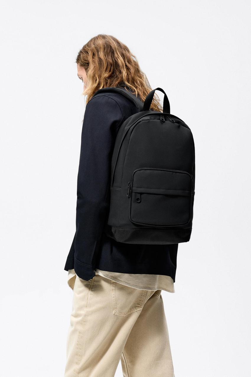 Rubberised backpack zara Clearance