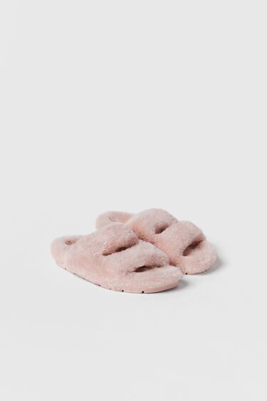 Image 0 of KIDS/ FAUX FUR SANDALS from Zara