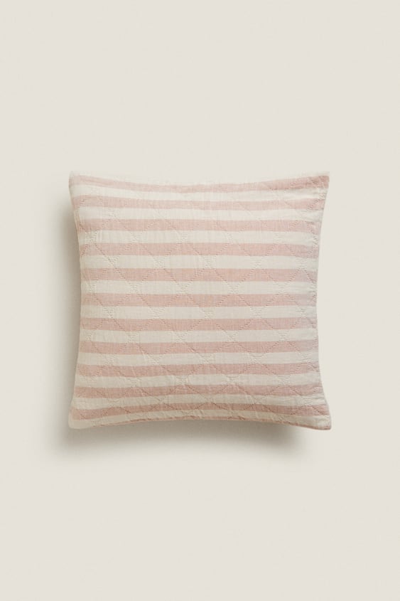 DYED THREAD STRIPED CUSHION COVER