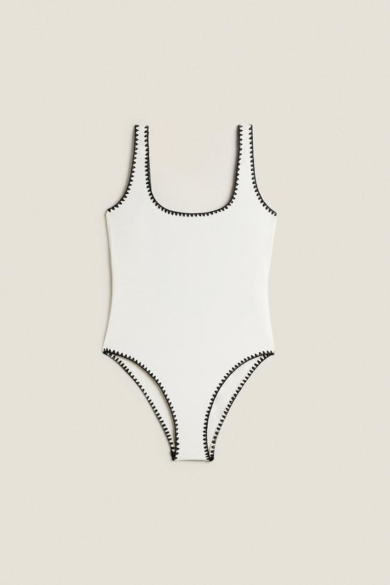 White swimsuit zara Clearance