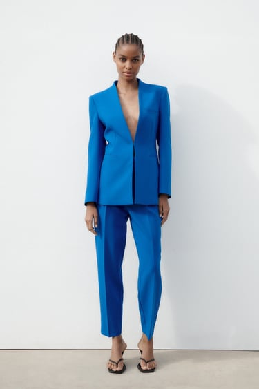Image 0 of LINED BELT SUIT from Zara