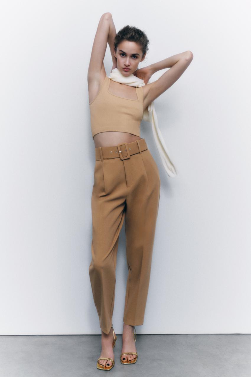 Zara seamless top ecru Clearance