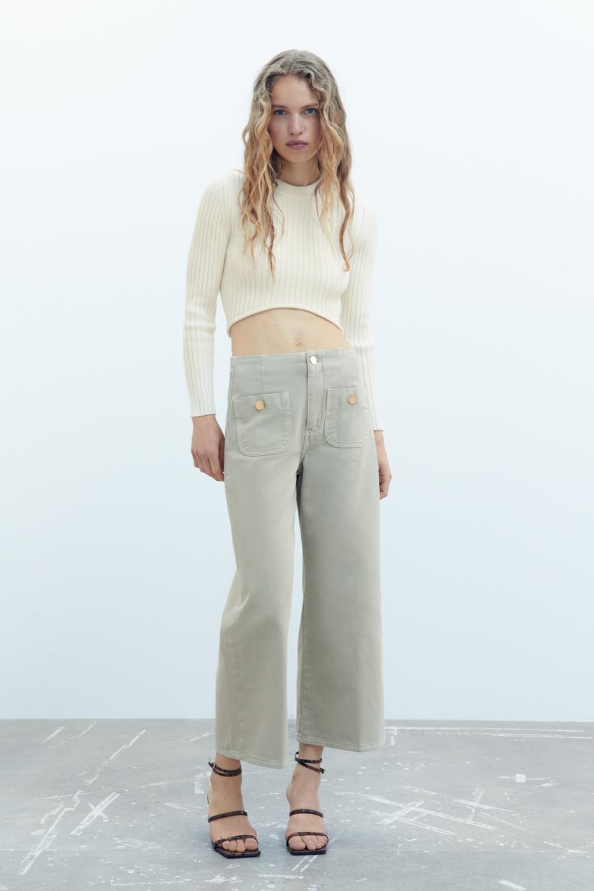 Jeans z1975 wide leg cropped zara Clearance