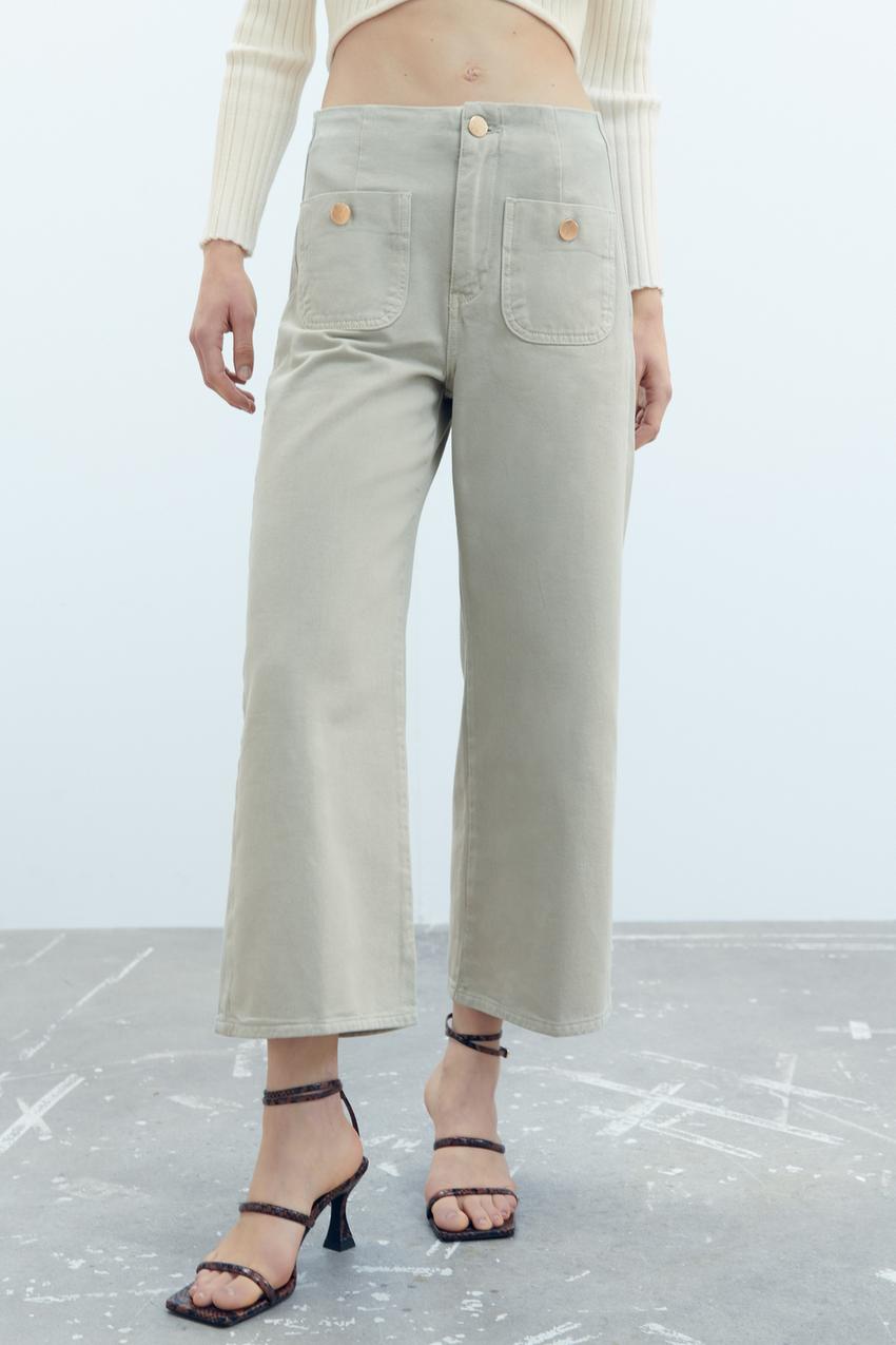 Jeans z1975 wide leg cropped zara Clearance