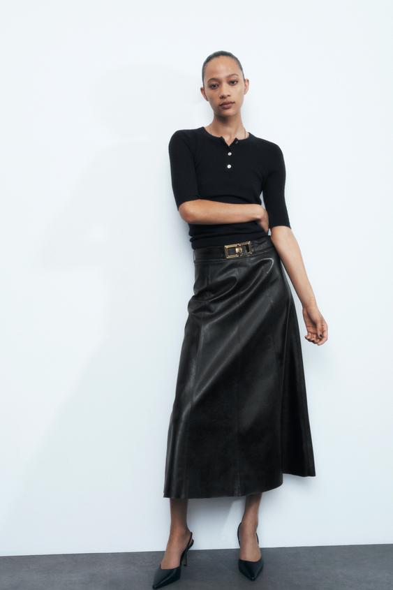 Zara leather maxi skirt Clearance