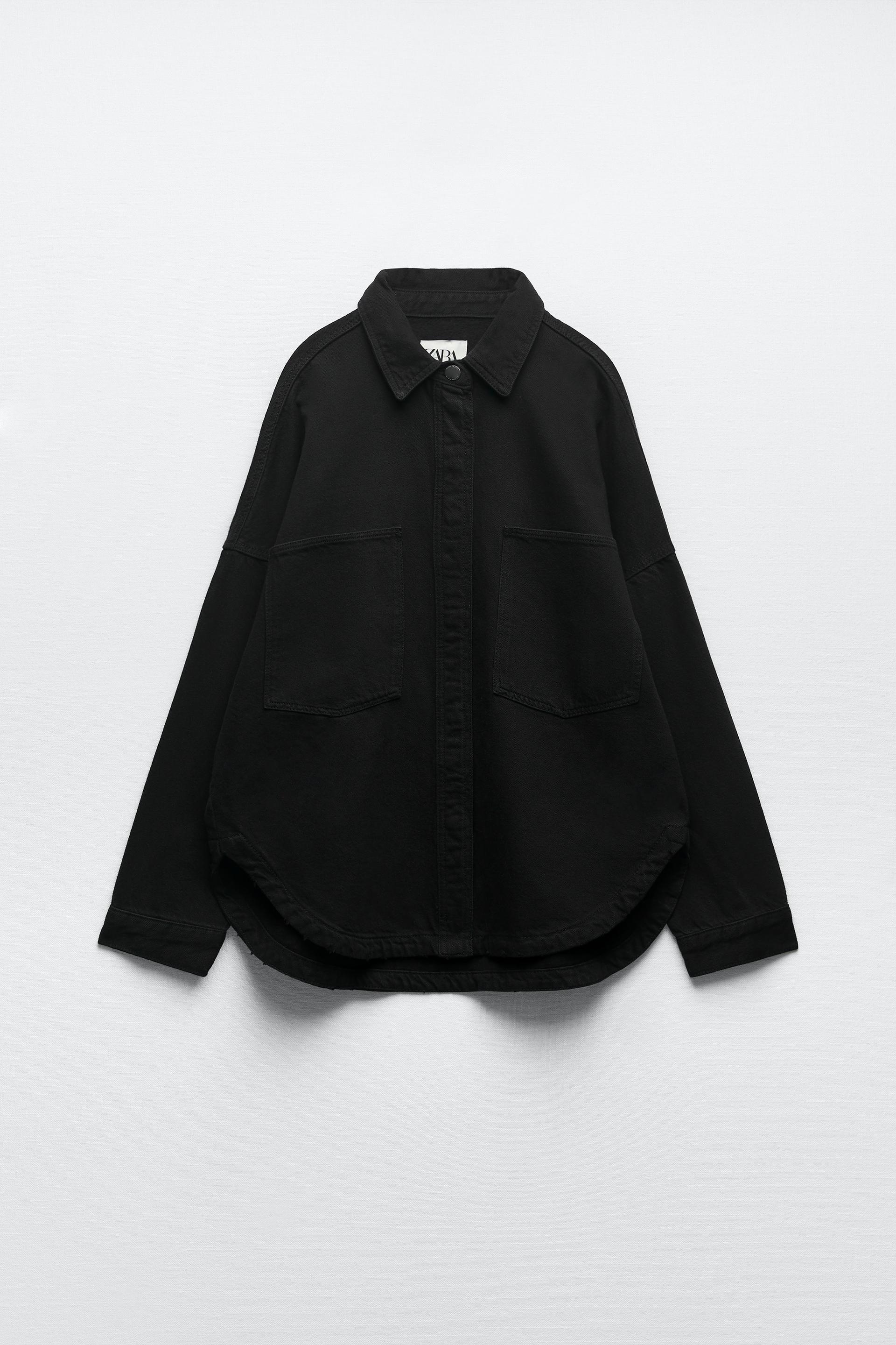 Zara denim shirt black Clearance