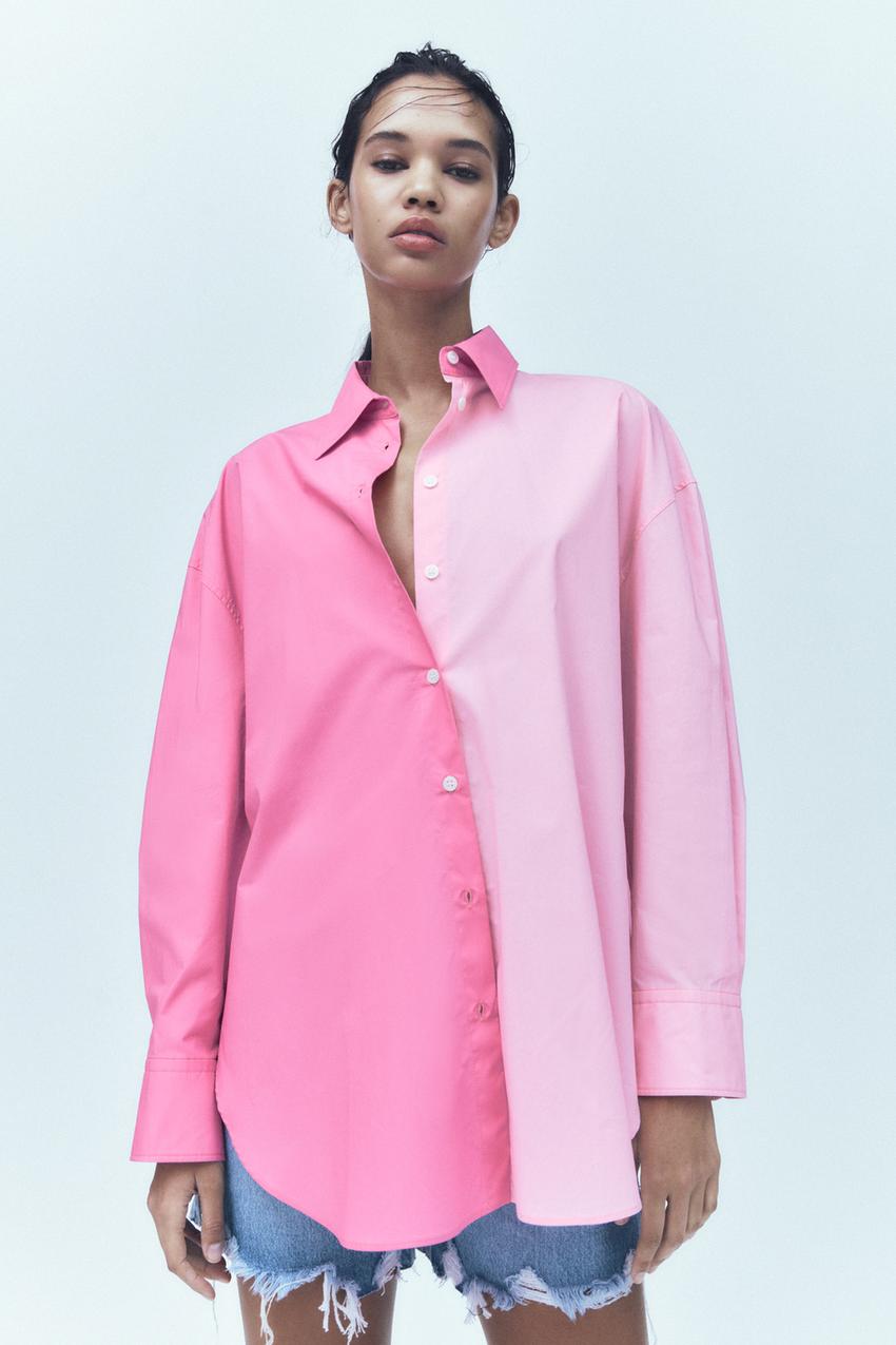 Pink shirt womens zara Clearance