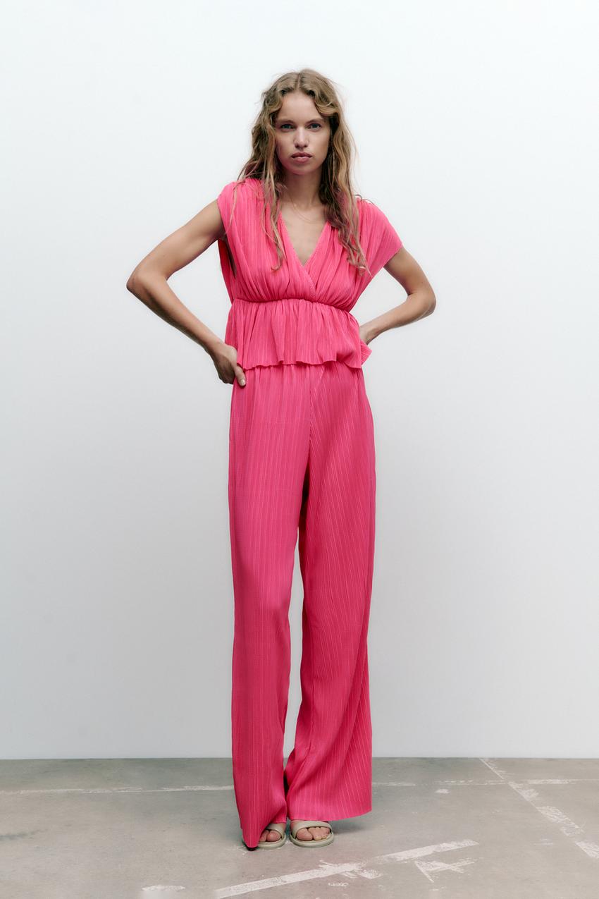 Zara pink pleated trousers Clearance