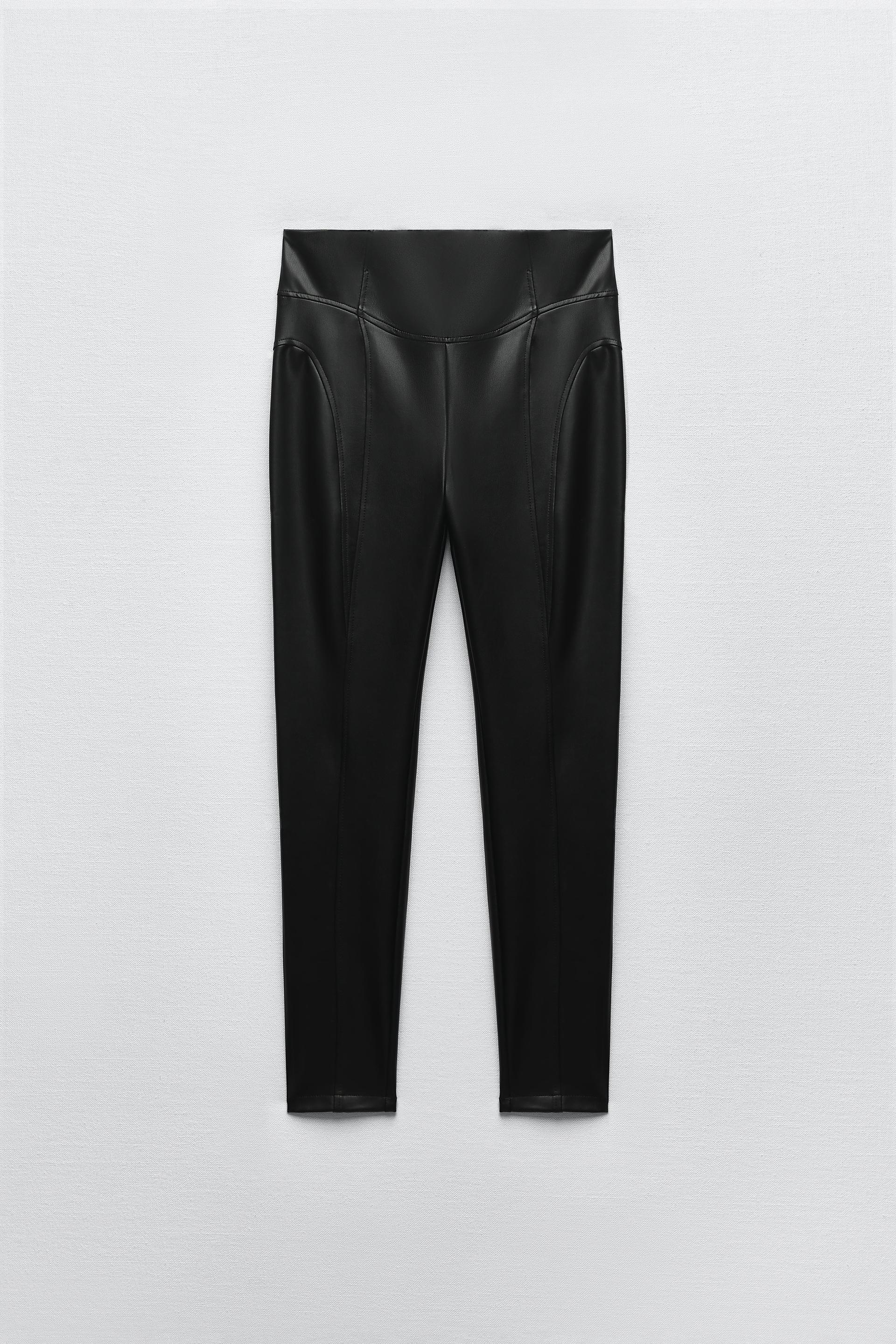 Faux leather trousers zara uk Clearance