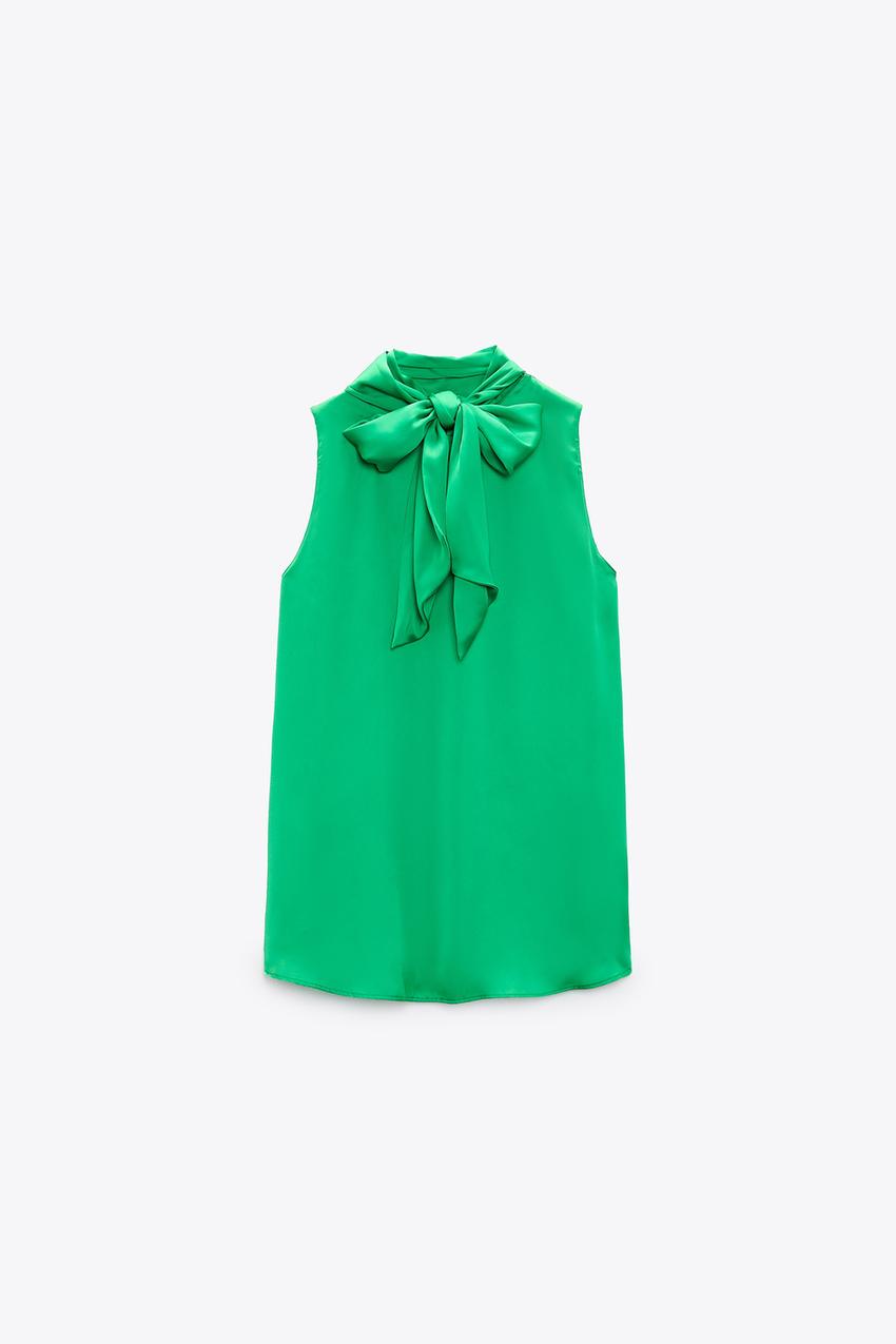 Zara satin tie top Clearance