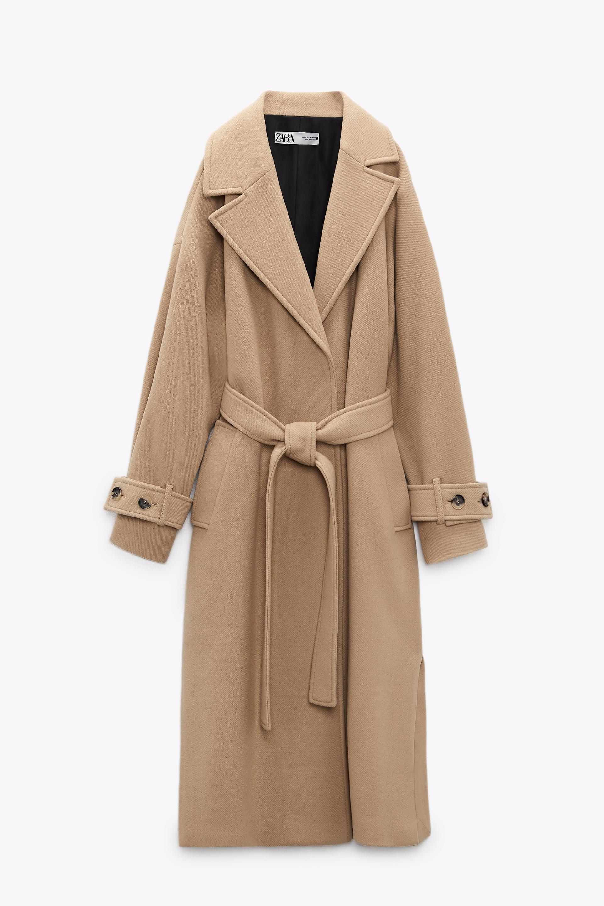 Zara wool blend buttoned coat Clearance