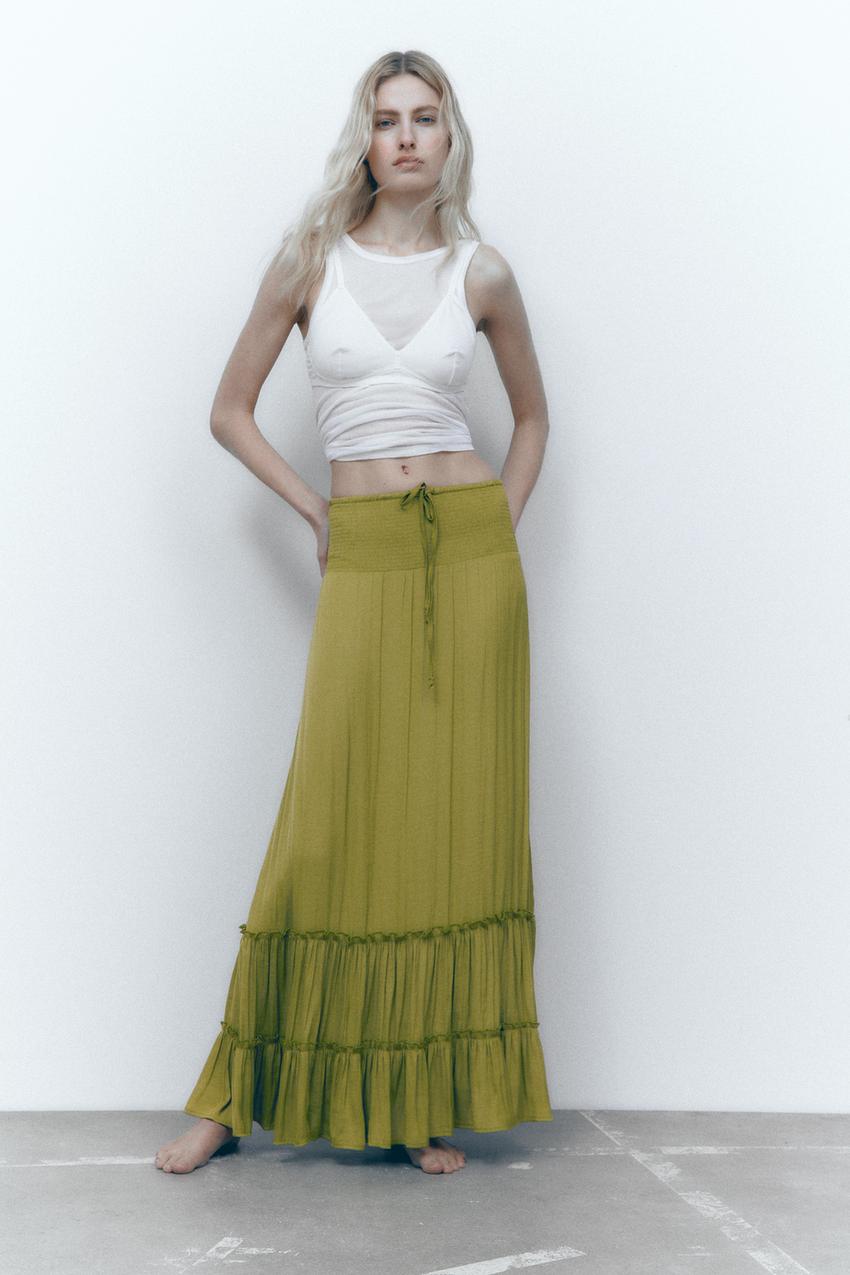 Zara green maxi skirt Clearance