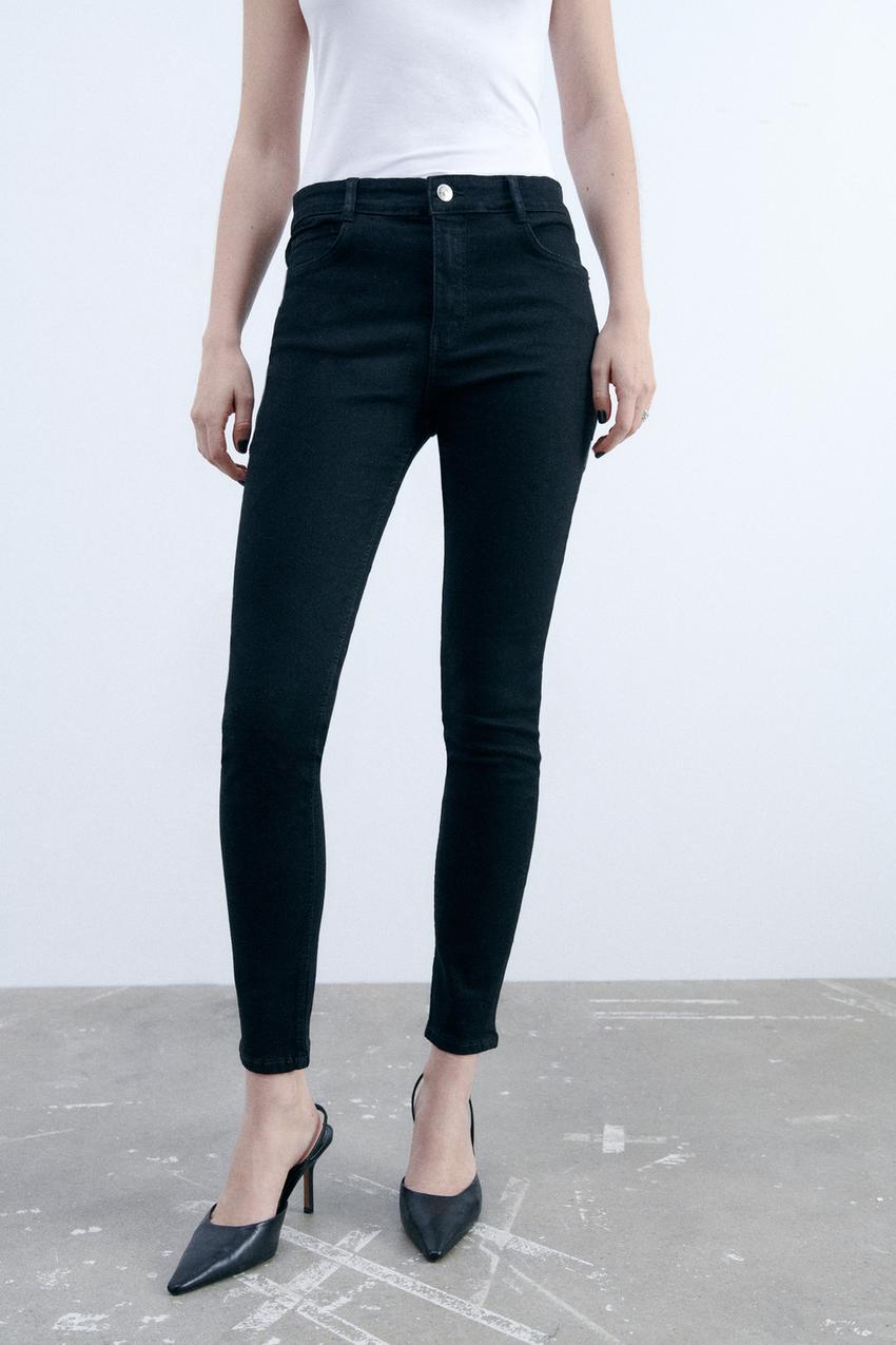Zara mid rise skinny jeans black Clearance
