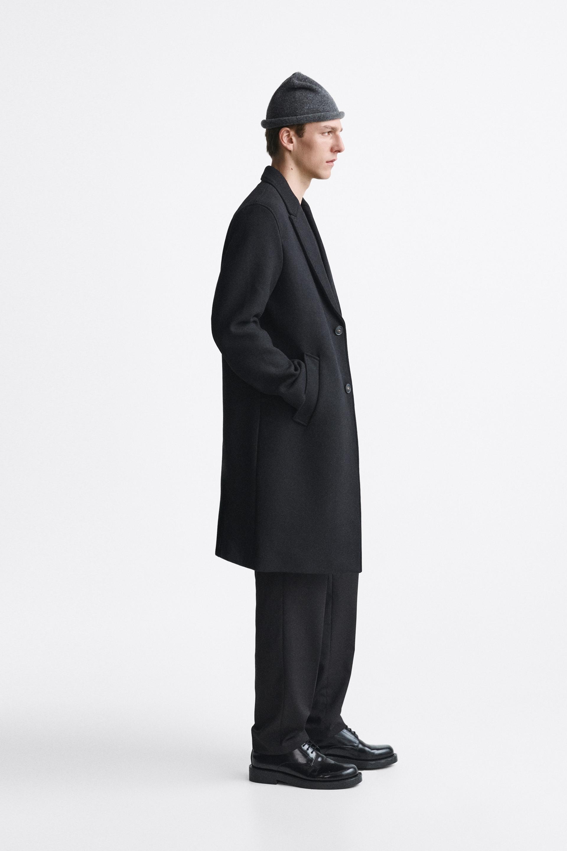 Zara wool blend coat mens clearance