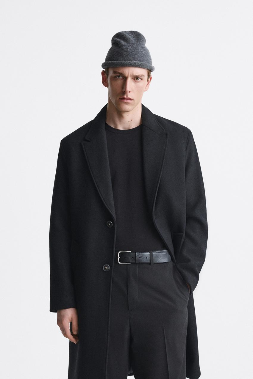 WOOL BLEND COAT - Black | ZARA Australia