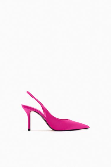 zara pink satin heels