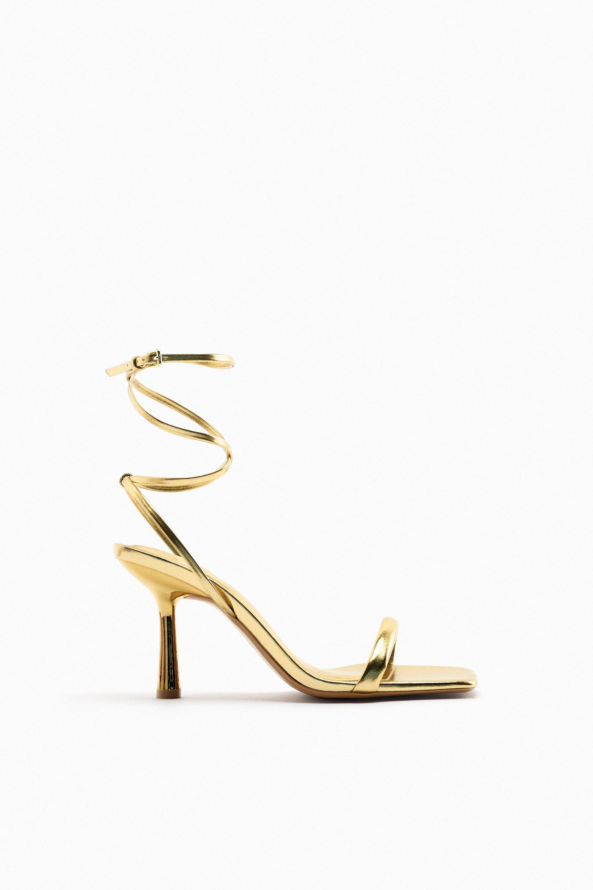 Zara heels gold Clearance