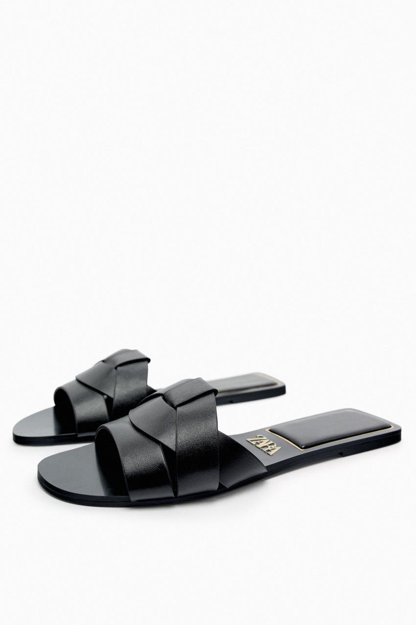 Zara black and white sandals Clearance