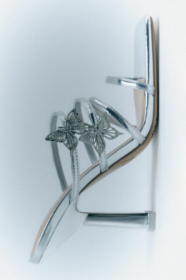 Image 0 of HIGH-HEEL SANDALS WITH RHINESTONE BUTTERFLIES from Zara