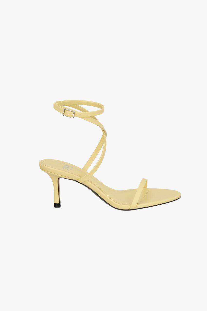 Zara minimalist heeled leather sandals Clearance