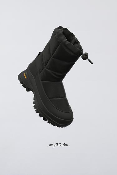 WATER-REPELLENT QUILTED VIBRAM ® SKI COLLECTION BOOTS - Black by Zara - Image 1