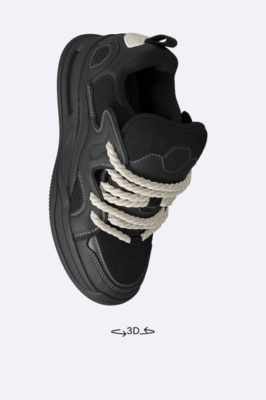 Zara ROPE SKATE SNEAKERS - Black