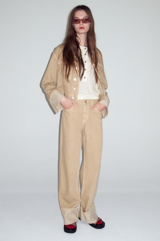 Veste en jean courte déchiré 2025 zara