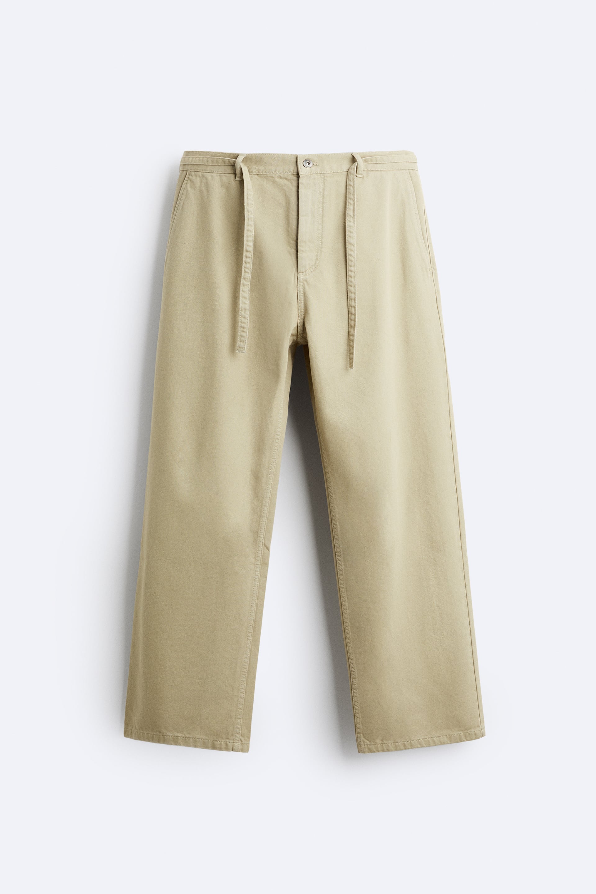 WIDE FIT TROUSERS WITH BELT - camel