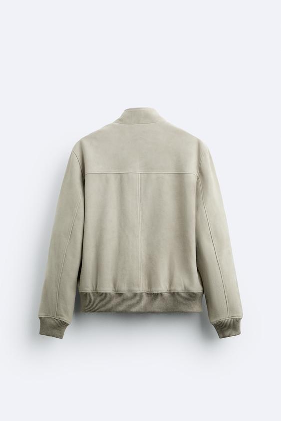 Veste en cuir shop homme pas cher zara