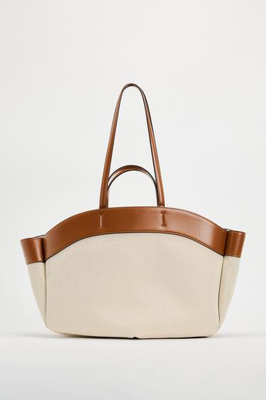 KONTRASTNÍ KABELKA SHOPPER - Tmavě tříslová od Zara - Obrázek 0
