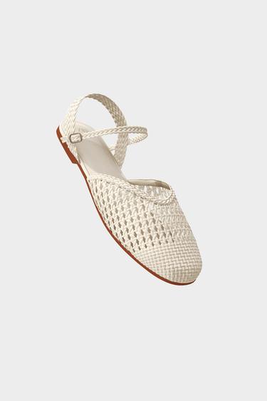 WOVEN SLINGBACK SHOES - White by Zara - Image 0