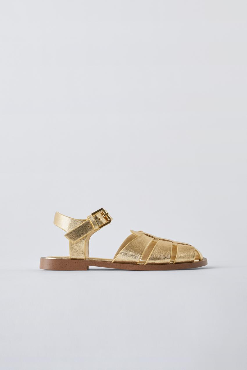 Fendi gold sales sandals