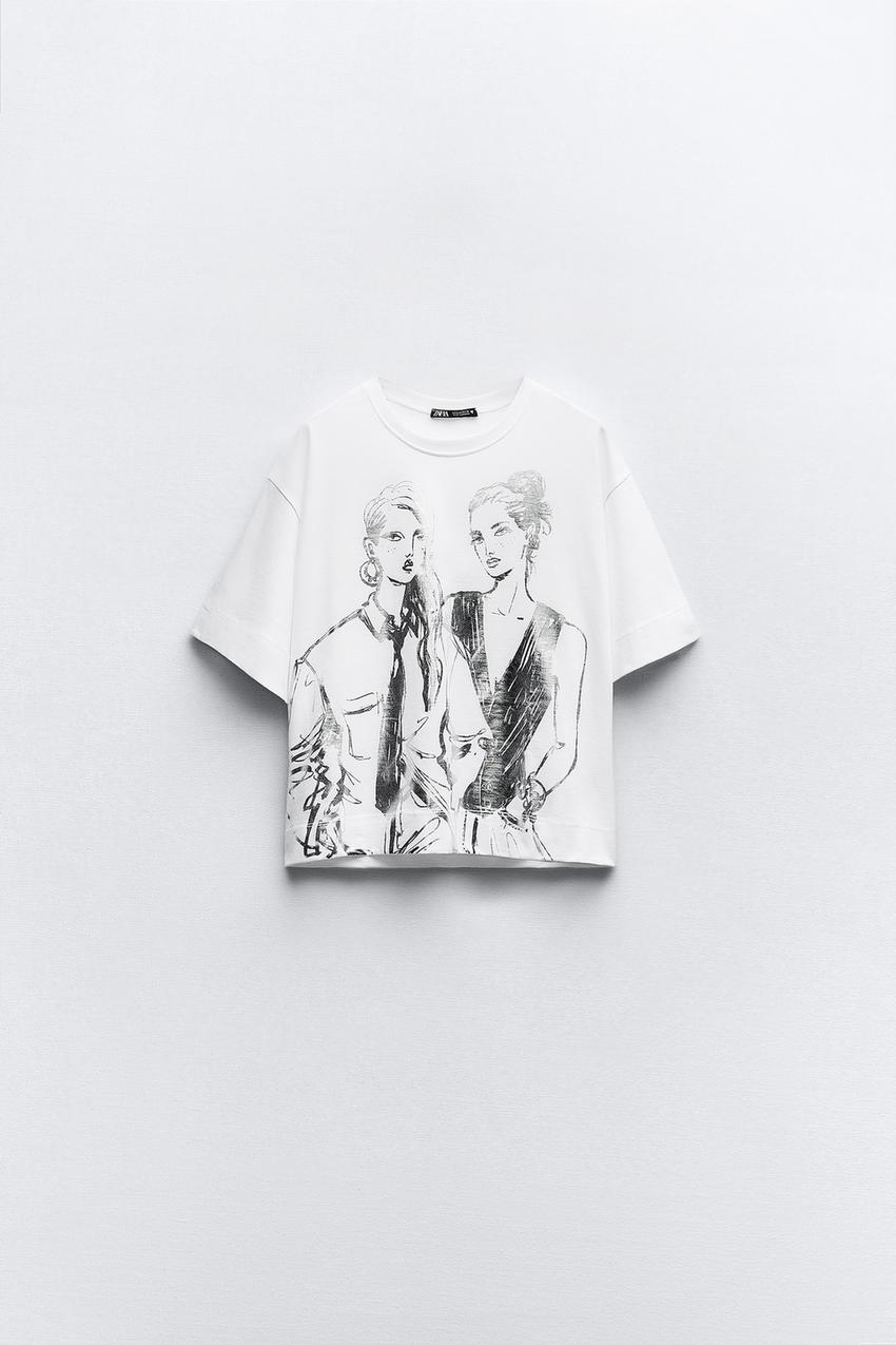 Camiseta cropped 2025 zara