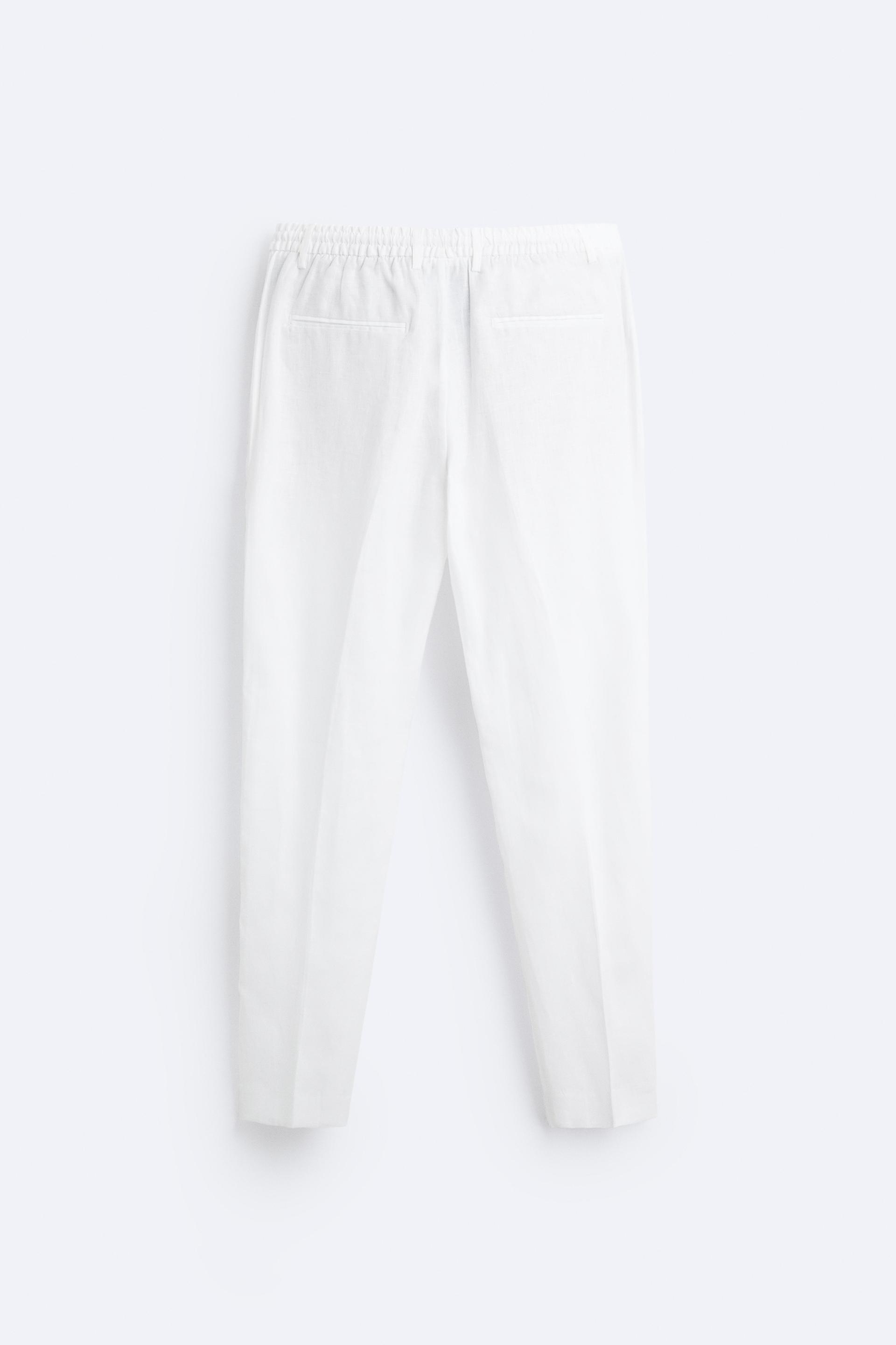 100 LINEN TROUSERS White ZARA South Africa