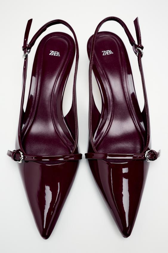 Zara burgundy heels sale