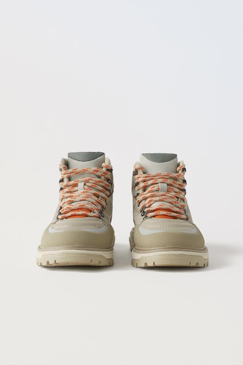 Zara white lace up boots outlet