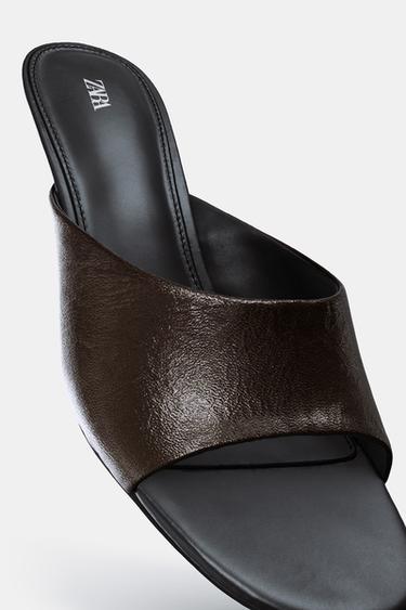 SANDALES KITTEN EN CUIR - Marron de Zara - Image 4