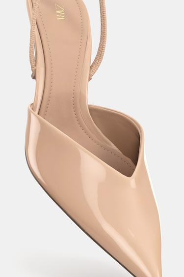 CHAUSSURES OUVERTES À L'ARRIÈRE À EFFET VERNI - Beige de Zara - Image 5